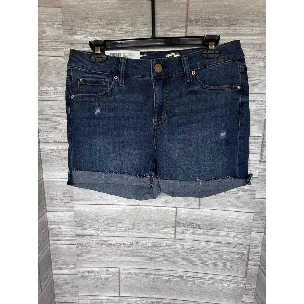 Seven7 Weekend Shorts Women's Size 4 Cut Hem Denim 5" Inseam Stretch Comfort